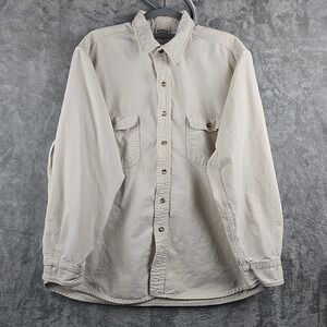 Five Brother Flannel Button Shirt Mens Size XL Biege Vintage‎ Pockets Flaw
